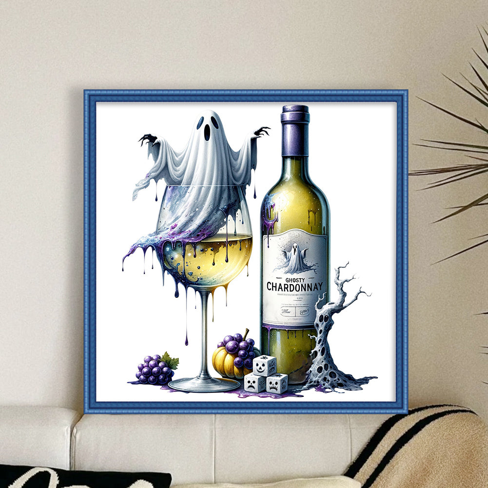Halloween Wine Glass - 11CT Stamped Cross Stitch 50*50CM