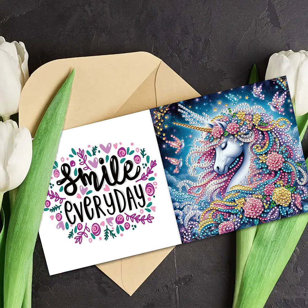 6PCS DIY Rhinestone Diamond Art Mosaic Postcards for Festivals and Celebrations