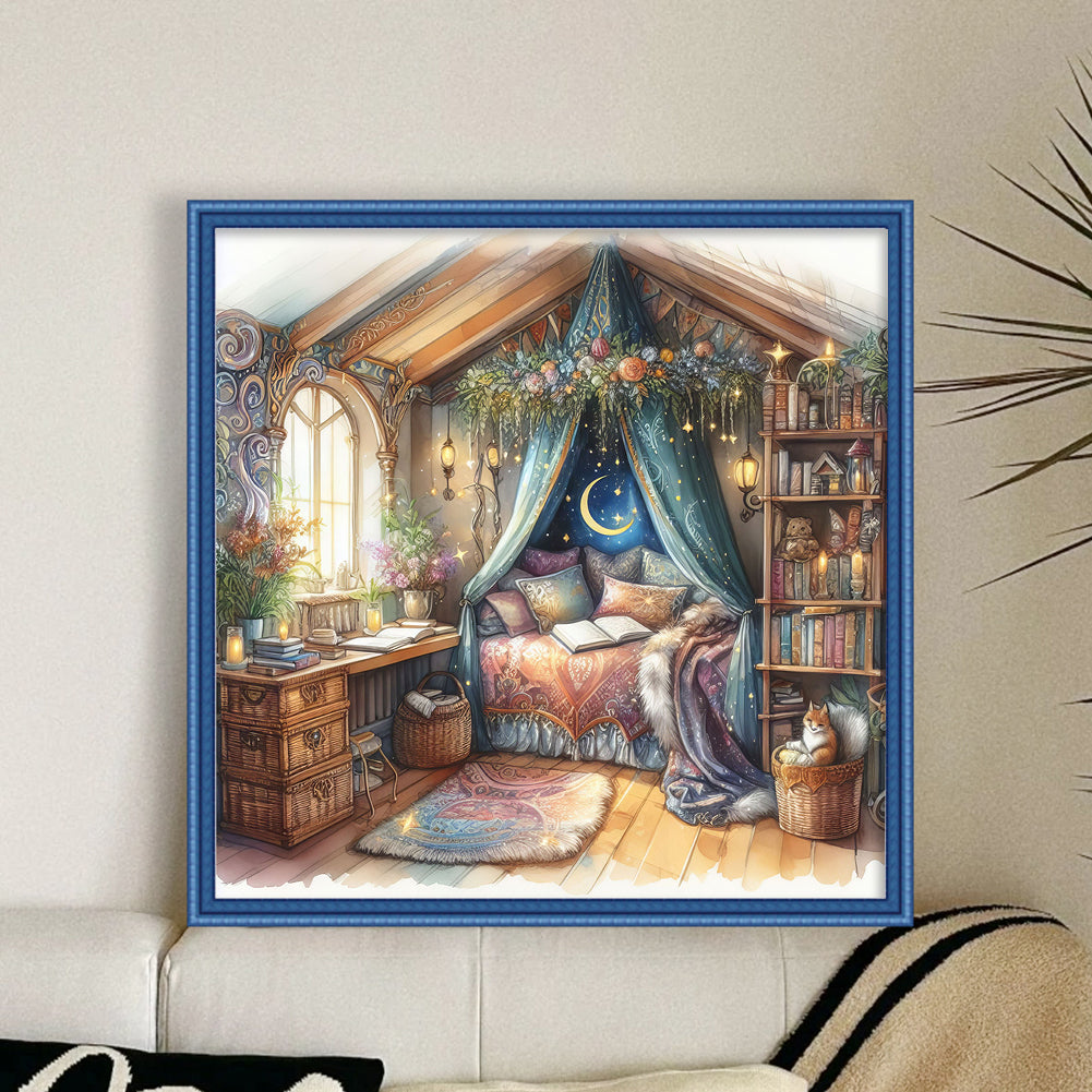 Bedroom - 11CT Stamped Cross Stitch 50*50CM
