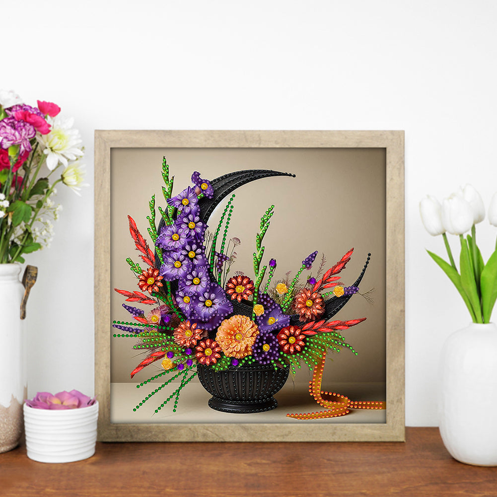 Flower Basket - Special Shaped Drill Diamond Painting 30*30CM