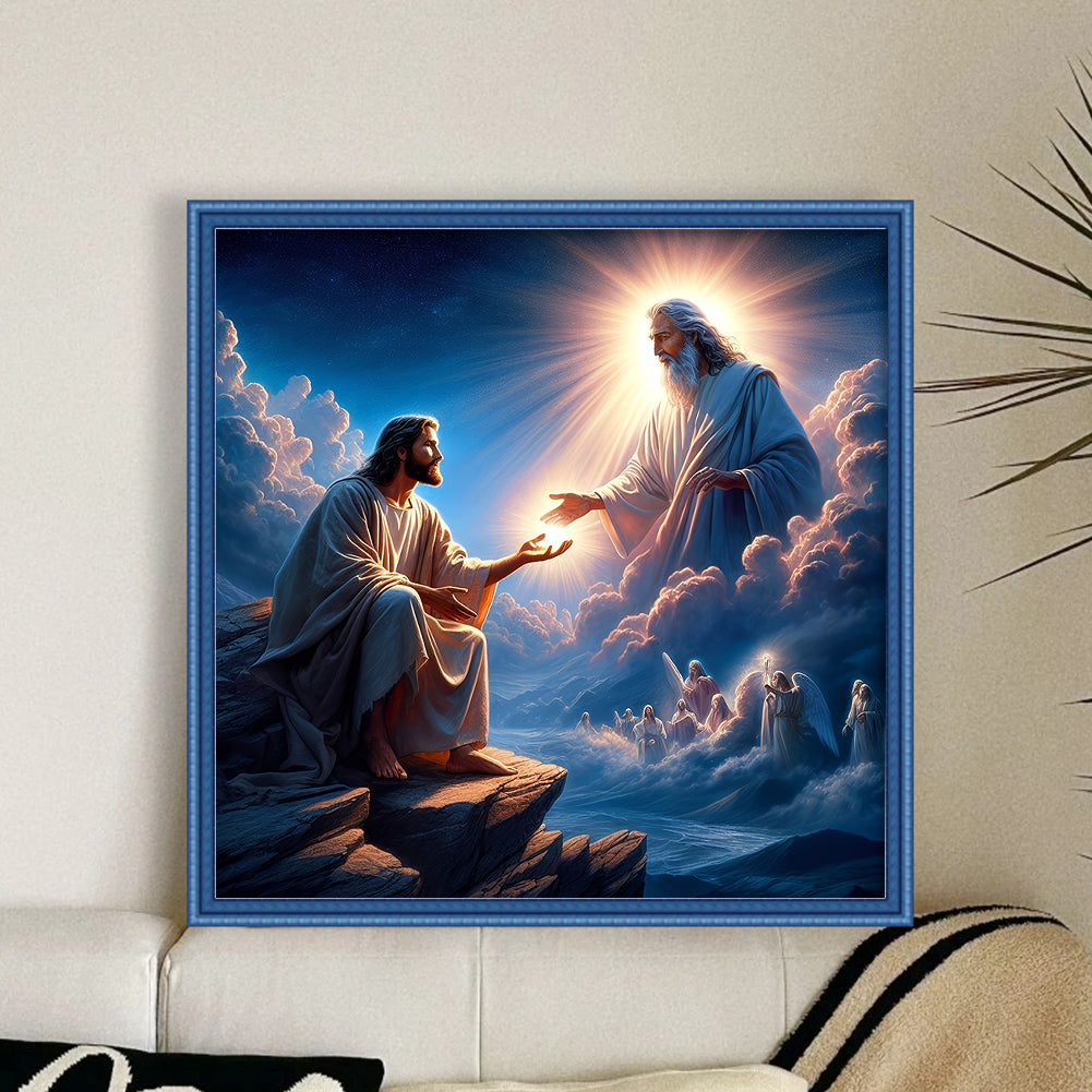 Jesus And Priest - 11CT Stamped Cross Stitch 40*40CM