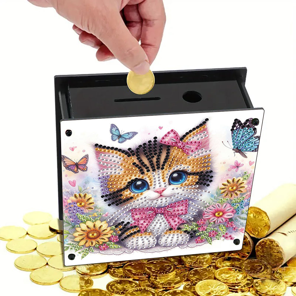 Cat Diamond Painting Money Saving Box Diamond Painting Change Holder Case Decors