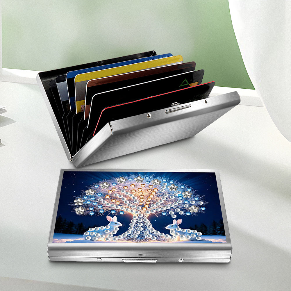 Diamond Painting Credit Card Holder Tree Business Card Holder for Outdoor Travel