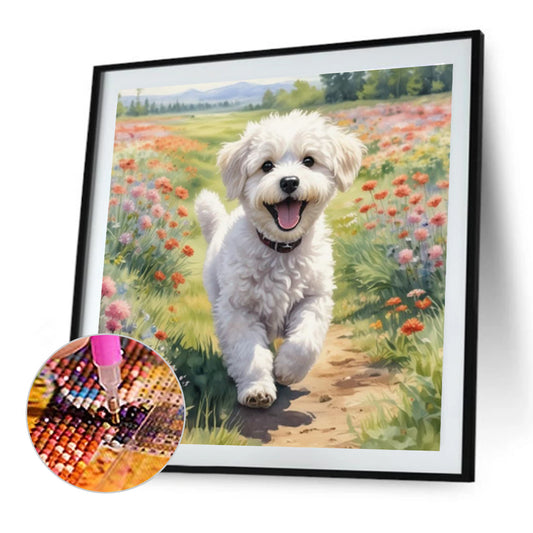Puppy - Full Round Drill Diamond Painting 40*40CM