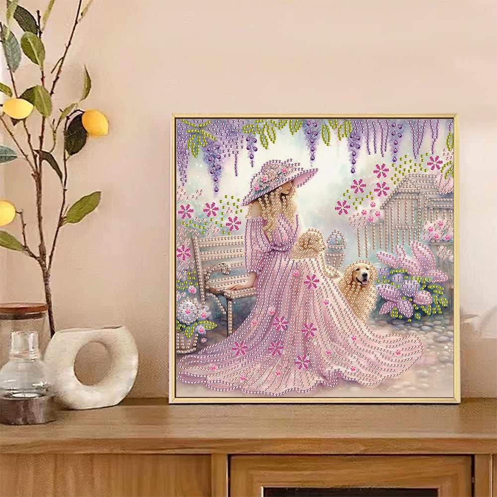 Elegant Girl With Beautiful Skirt - Special Shaped Drill Diamond Painting 30*30CM