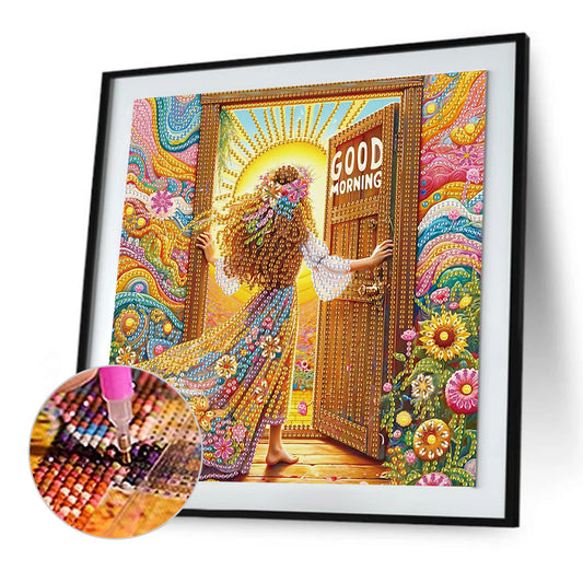 Elegant Girl With Beautiful Skirt - Special Shaped Drill Diamond Painting 30*30CM