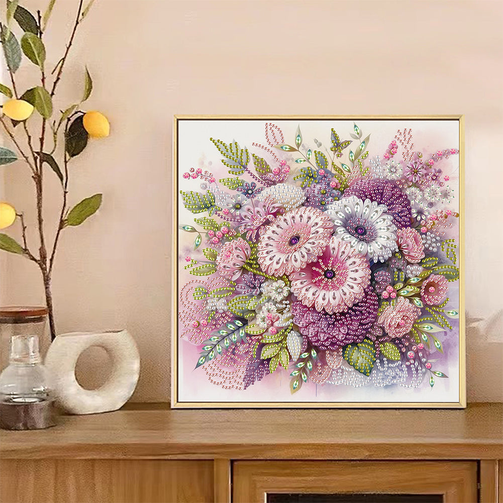 Flower In A Bouquet - Special Shaped Drill Diamond Painting 30*30CM