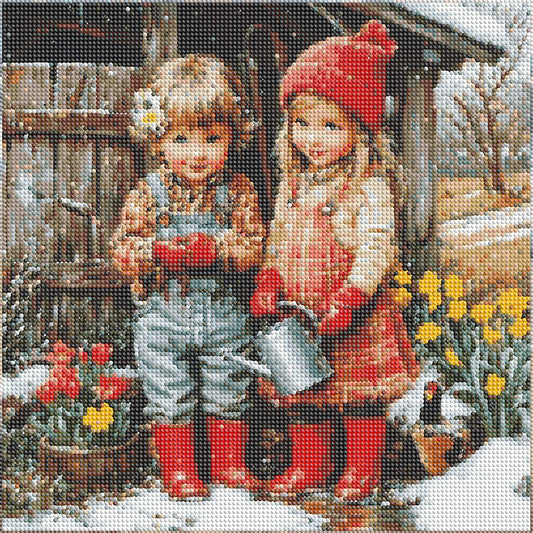 Cute Child - Full Round Drill Diamond Painting 40*40CM