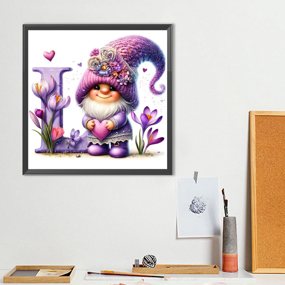 Letter L Gnome - Full Round Drill Diamond Painting 40*40CM