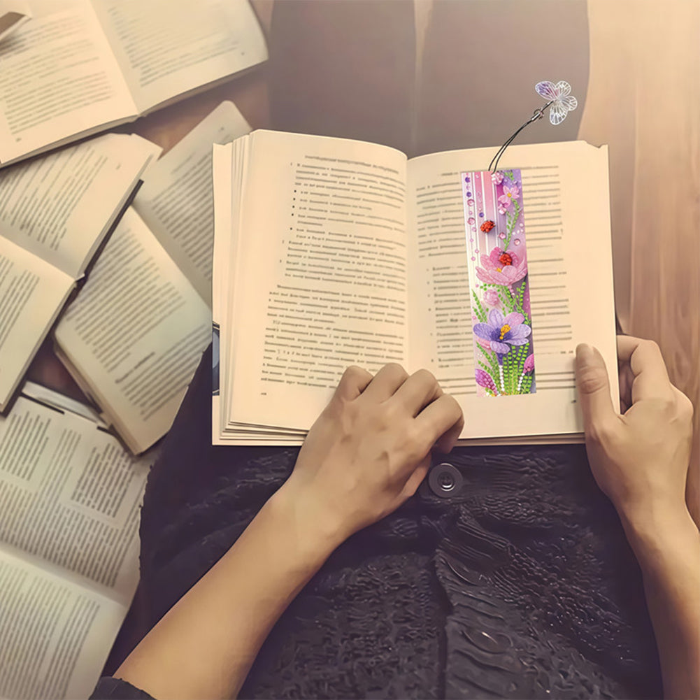 3Pcs Flower Patterns DIY Diamond Painting Art Bookmarks for Reading Enthusiasts