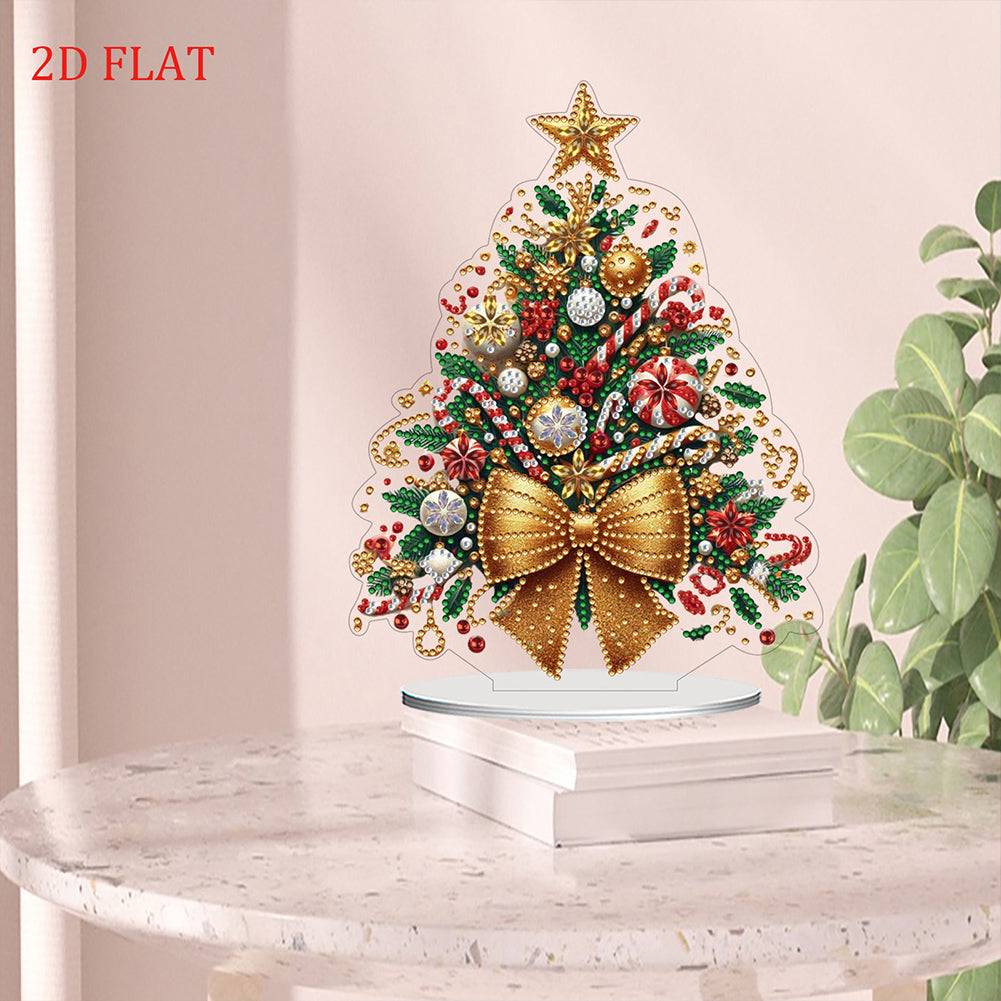 2D Flat Christmas Tree Print DIY Diamond Painting Tabletop Ornaments Decorations