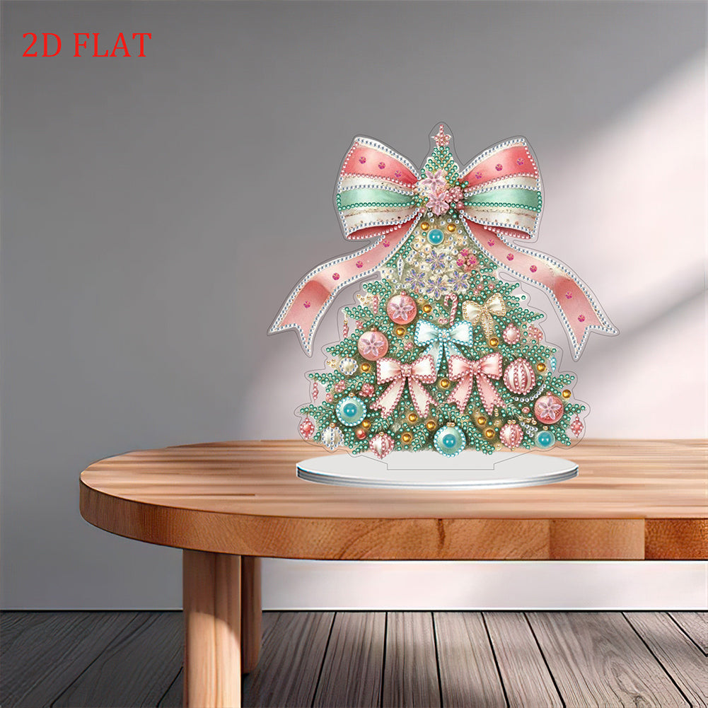 2D Flat Christmas Tree Print DIY Diamond Painting Tabletop Ornaments Decorations