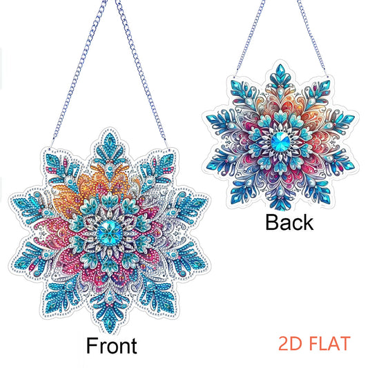 Snowflake Theme 2D/Flat DIY Hanging Diamond Art Kits Home Wall Decoration Crafts