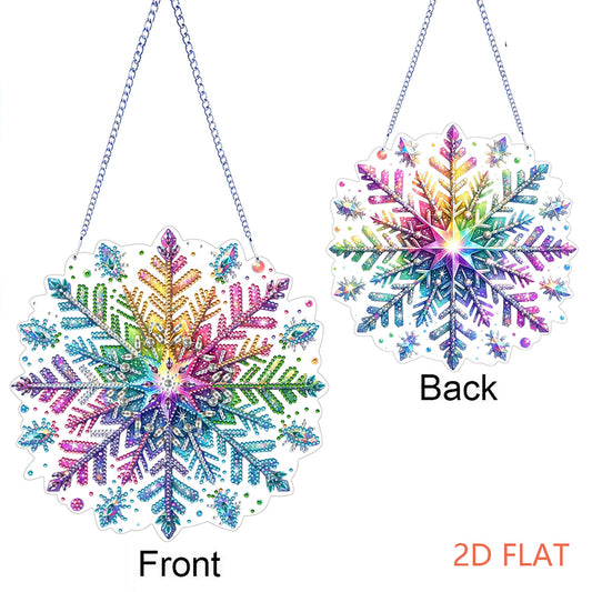 Snowflake Theme 2D/Flat DIY Hanging Diamond Art Kits Home Wall Decoration Crafts