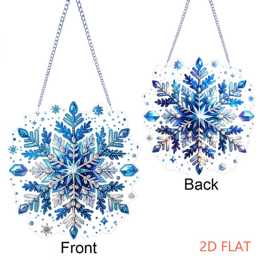 Snowflake Theme 2D/Flat DIY Hanging Diamond Art Kits Home Wall Decoration Crafts