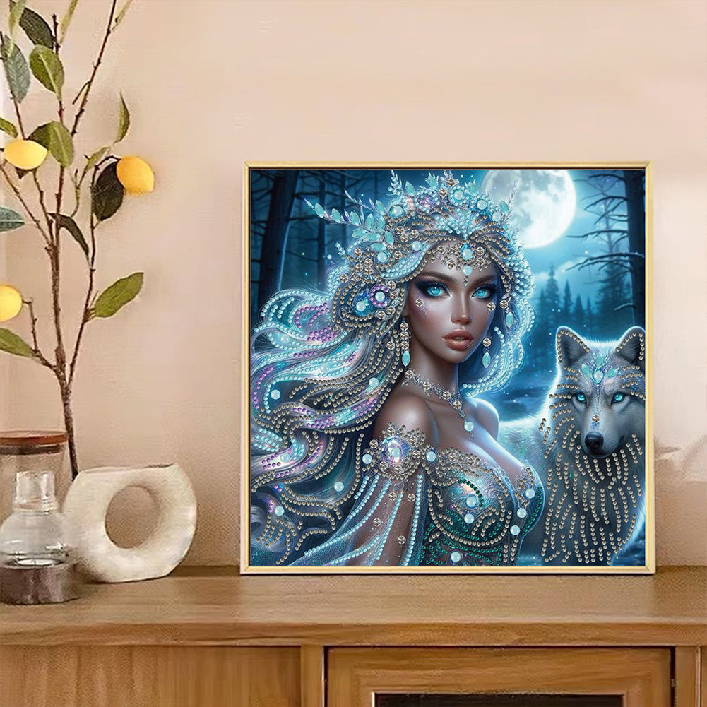 Wolf And Girl - Special Shaped Drill Diamond Painting 30*30CM