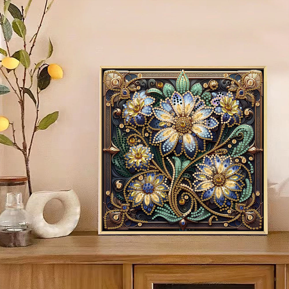 Blooming Flower - Special Shaped Drill Diamond Painting 30*30CM