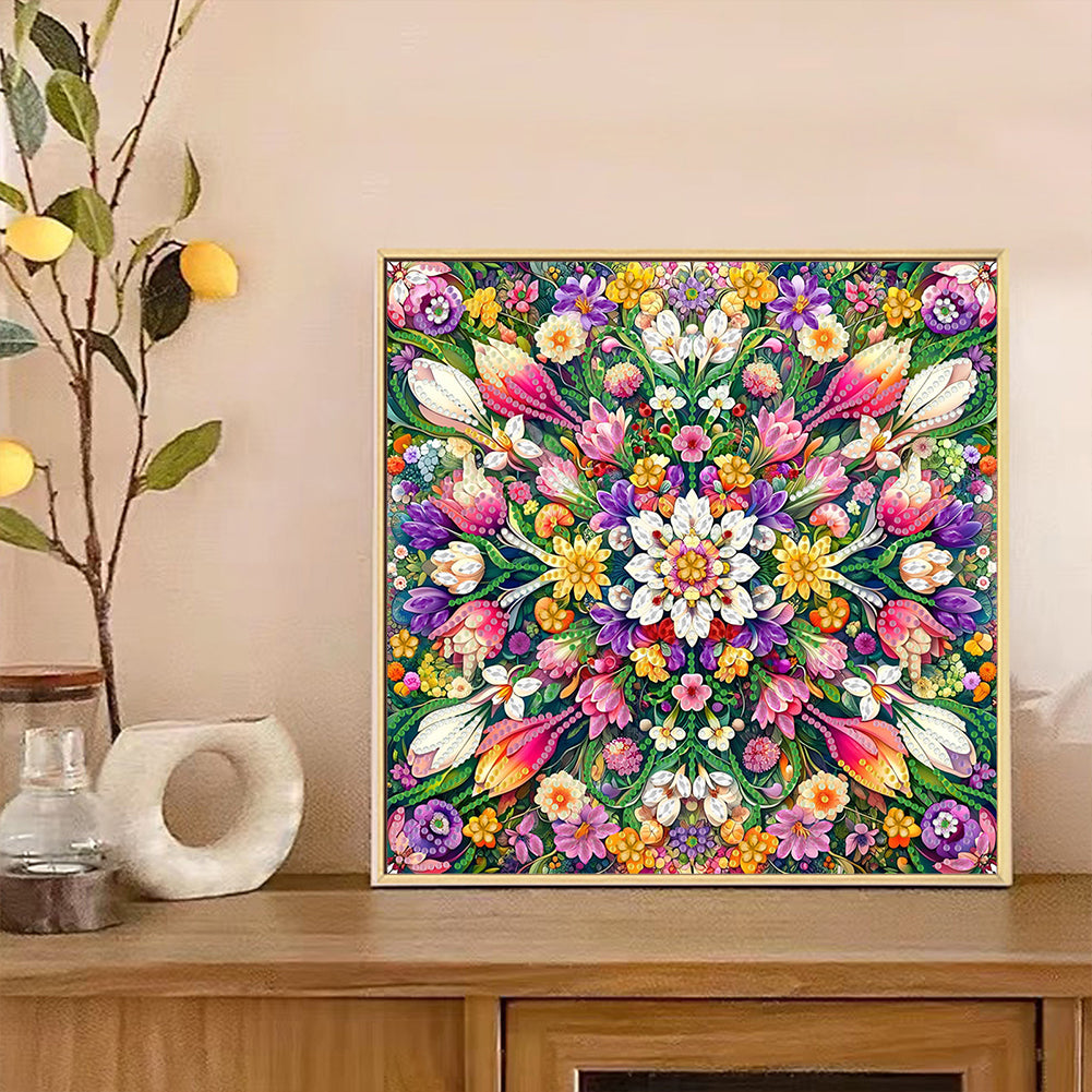 Blooming Flower - Special Shaped Drill Diamond Painting 30*30CM