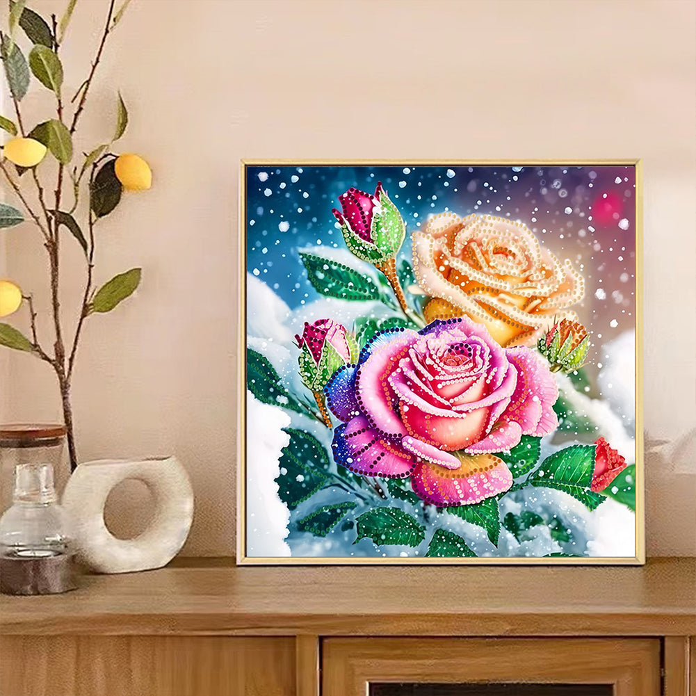 Blooming Flowers - Special Shaped Drill Diamond Painting 30*30CM