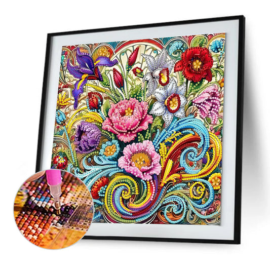 Blooming Flower - Special Shaped Drill Diamond Painting 30*30CM