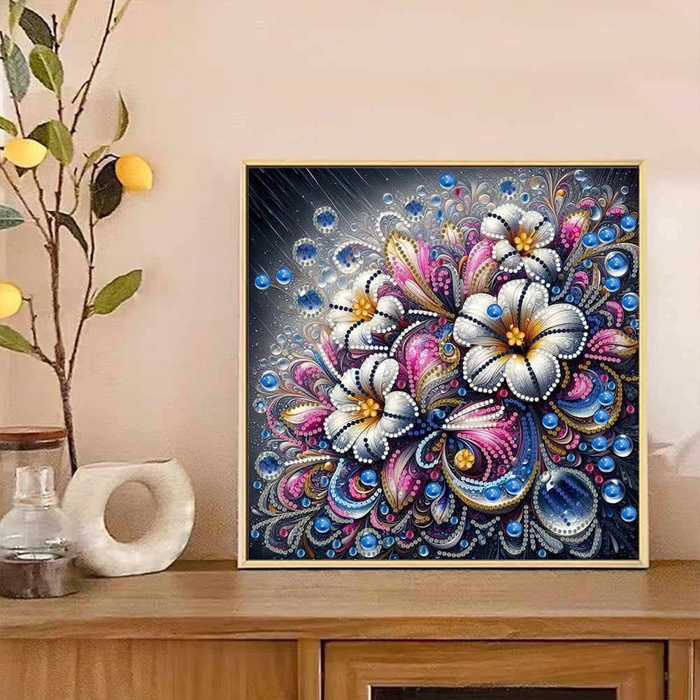 Blooming Flowers - Special Shaped Drill Diamond Painting 30*30CM