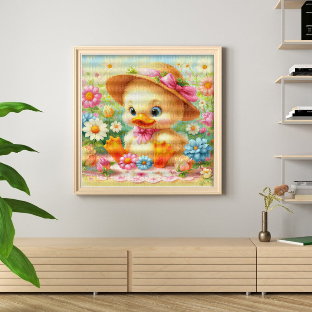 Little Yellow Duck - 14CT Stamped Cross Stitch 60*60CM£¨Egyptian cotton£©£¨Spring£©