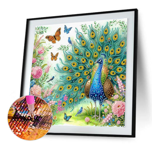 Peacock - Special Shaped Drill Diamond Painting 30*30CM
