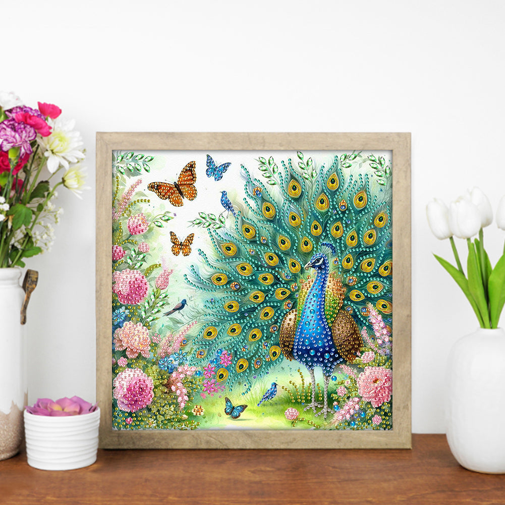 Peacock - Special Shaped Drill Diamond Painting 30*30CM