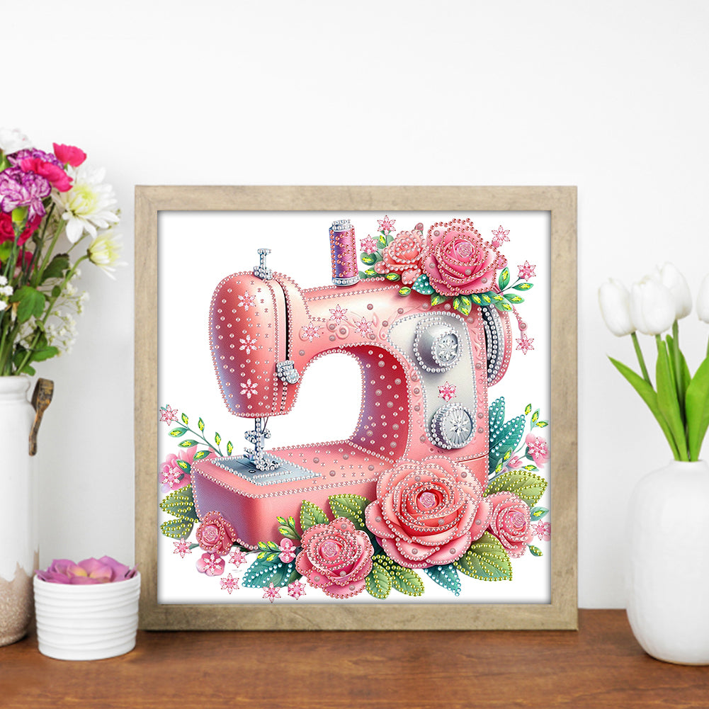 Pink Sewing Machine - Special Shaped Drill Diamond Painting 30*30CM