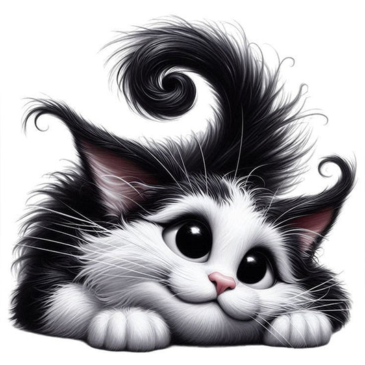 Lying Kitten - 11CT Stamped Cross Stitch 40*40CM