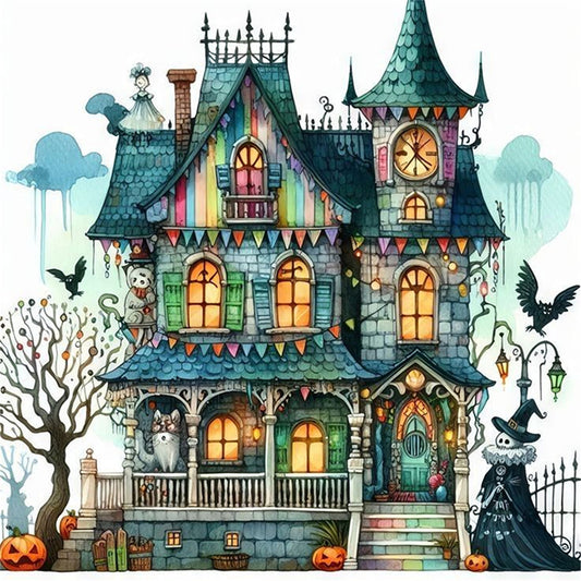 Halloween Cottage - 11CT Stamped Cross Stitch 40*40CM