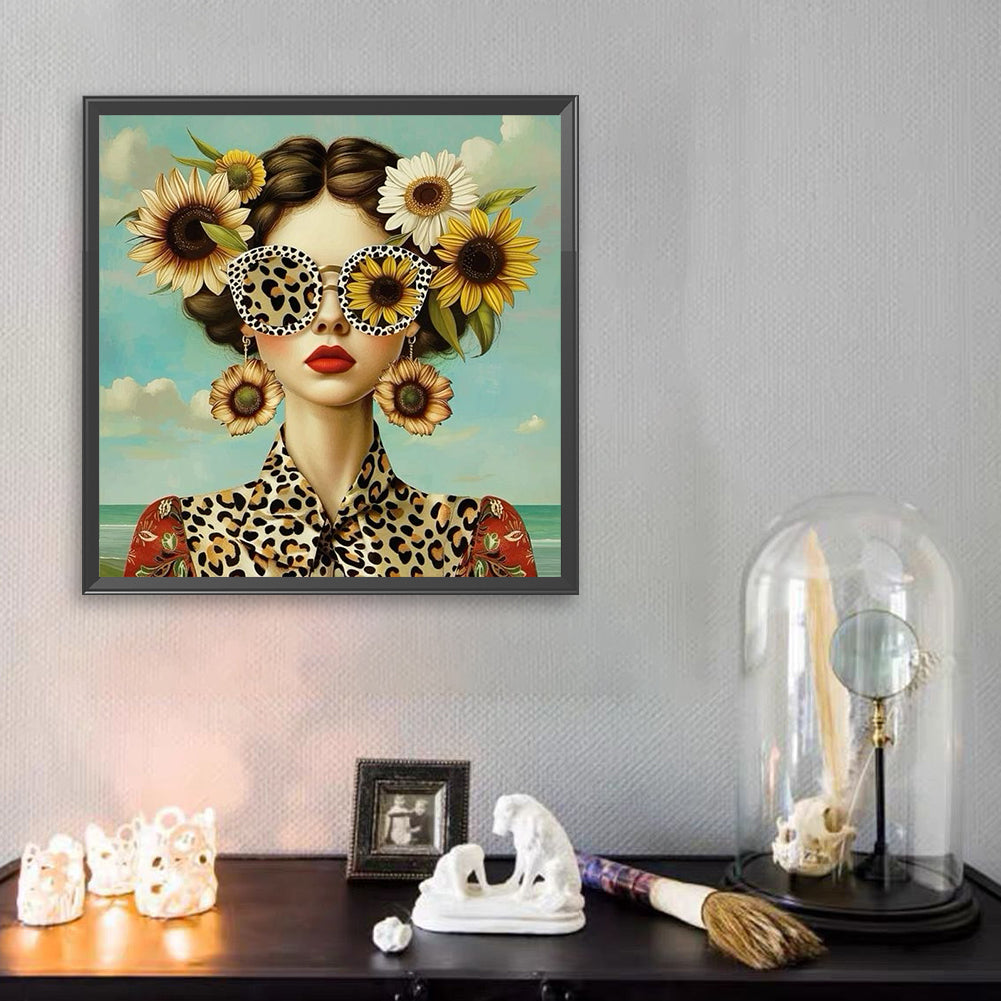 Sunflower Girl - Full Square Drill Diamond Painting 40*40CM