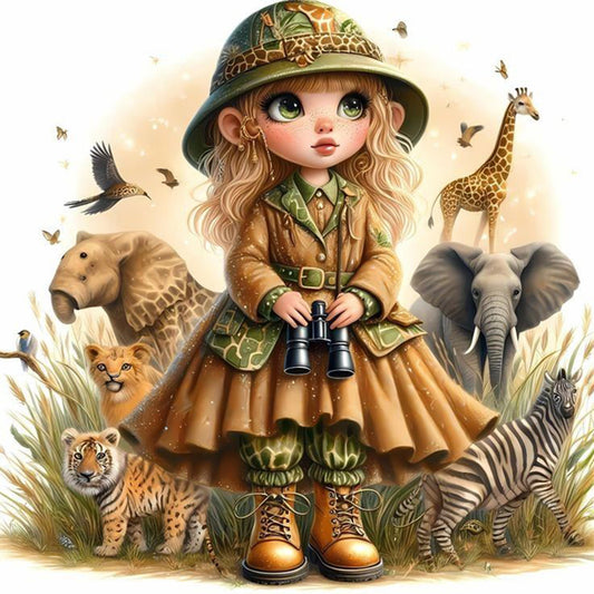 Wild Girl - Full Square Drill Diamond Painting 30*30CM