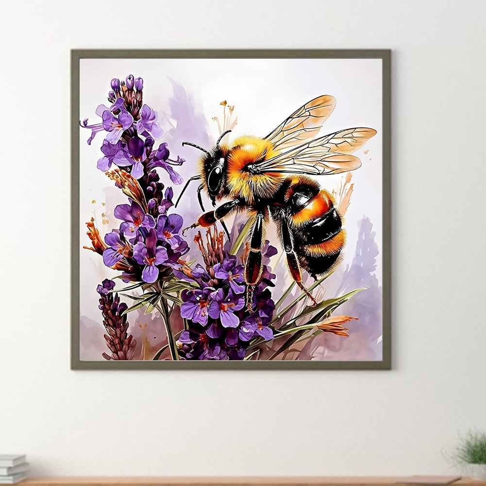 Bee Flower - Full Round Drill Diamond Painting 40*40CM