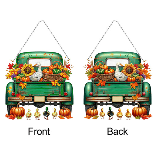 2PCS Pumpkin Car Theme 2D/Flat DIY Diamond Painting Set Hanging Diamond Art Kits