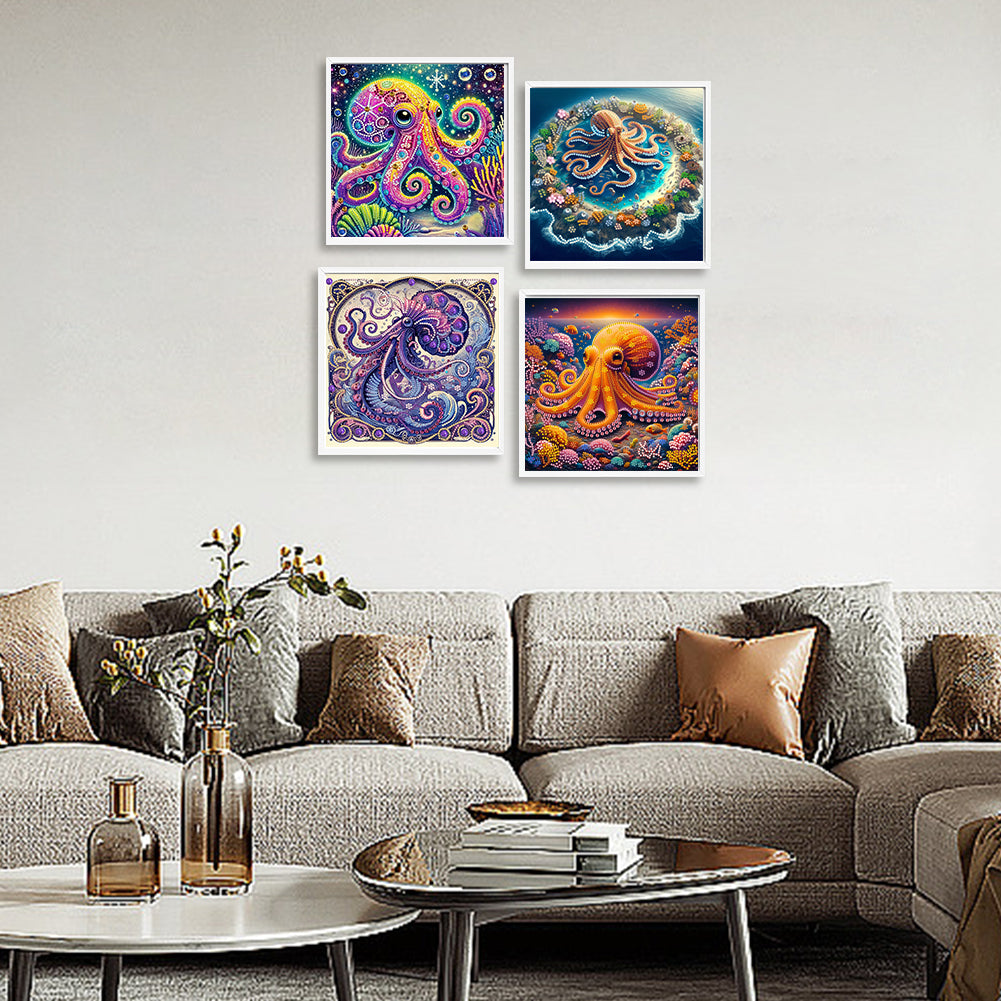 Octopus - Special Shaped Drill Diamond Painting 30*30CM