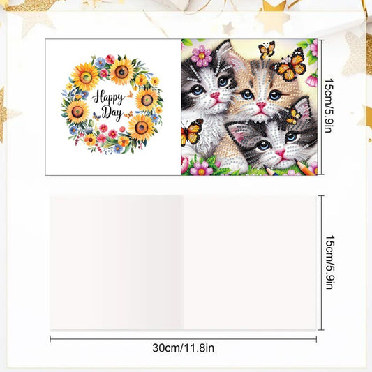 6PCS DIY Animal Pattern Diamond Art Greeting Cards Congratulations Cards & Gifts