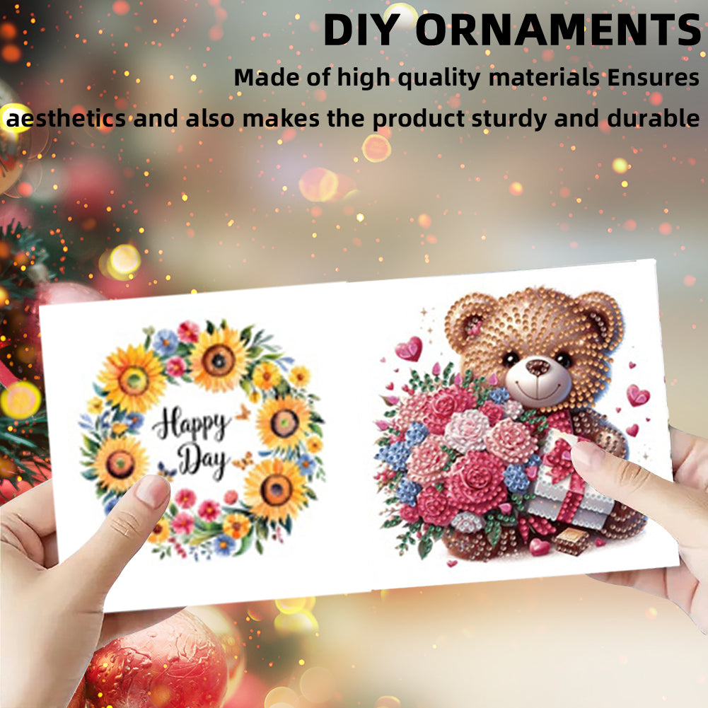 6PCS DIY Animal Pattern Diamond Art Greeting Cards Congratulations Cards & Gifts