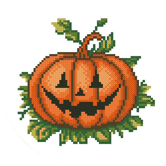 Halloween Pumpkin - 11CT Stamped Cross Stitch 24*24CM(Mona Lisa Brand)