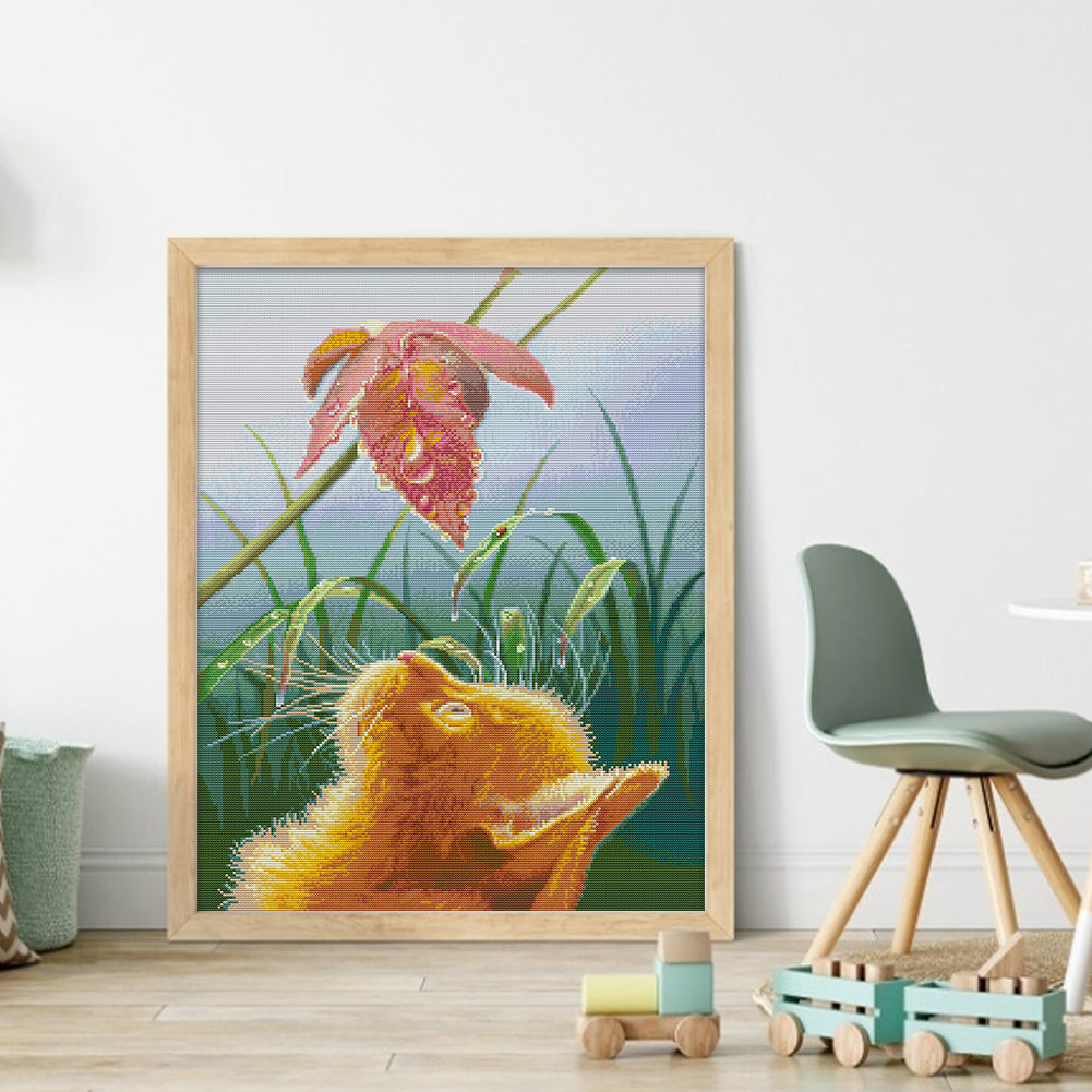 Gazing Cat - 14CT Stamped Cross Stitch 44*56CM(Joy Sunday)