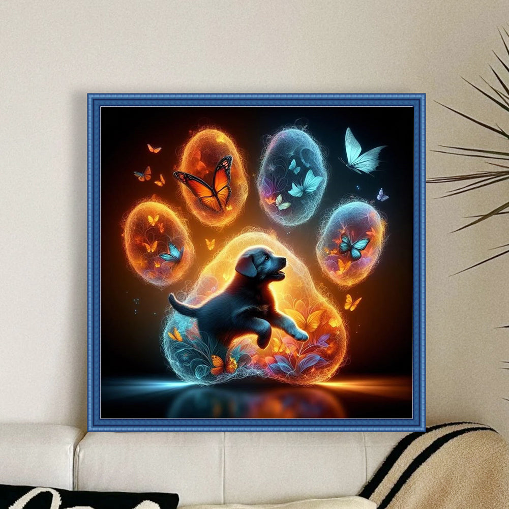 Paw Puppy - 11CT Stamped Cross Stitch 40X40CM