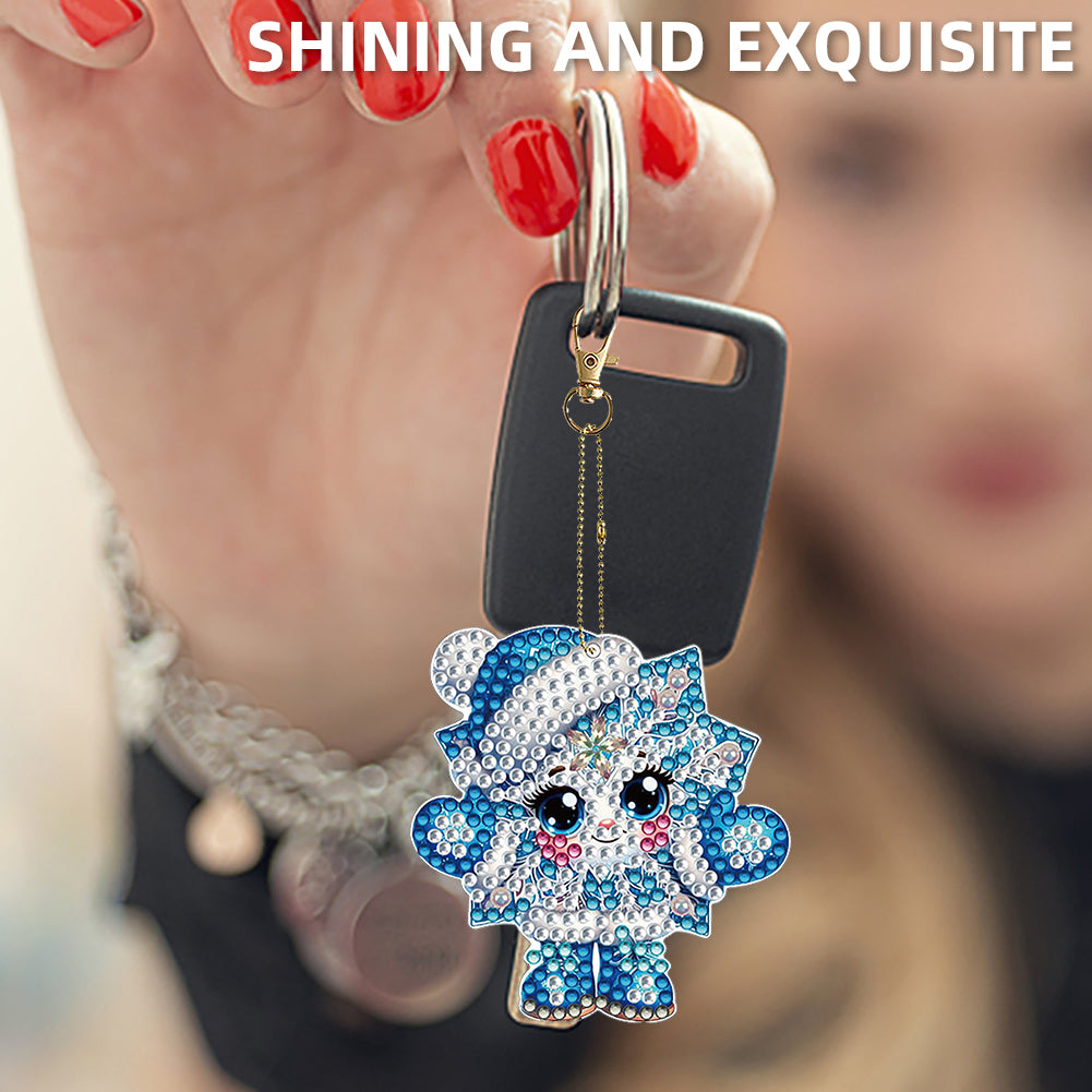 6Pcs Double Sided Diamond Painting Keychains Kit Diamond Art Set Handmade Crafts