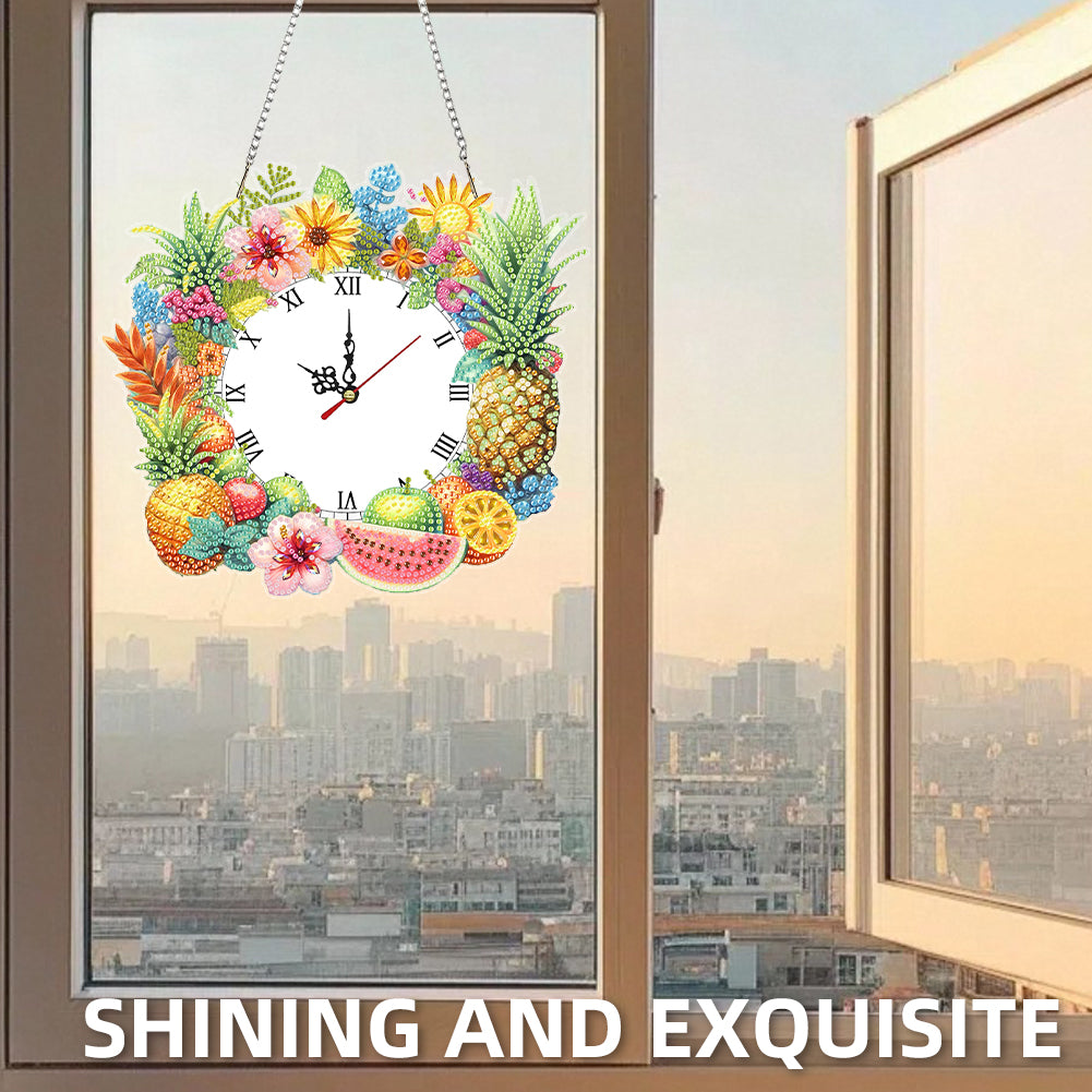 2D Flat DIY Rhinestone Diamond Art Clock Wall Pendants Diamond Clock Art Pendant