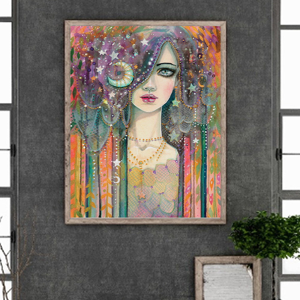 Galactic Girl - Full Round Drill Diamond Painting 40*50CM