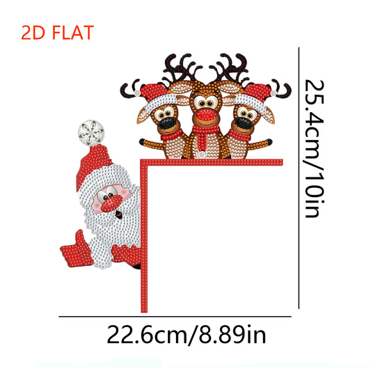 2D Flat Pattern Christmas Theme Christmas Door Frame Decorations for Wall Window