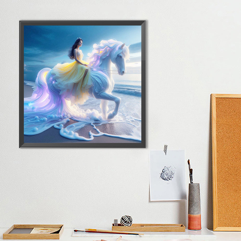 Beach Princess - Full Round Drill Diamond Painting 40*40CM