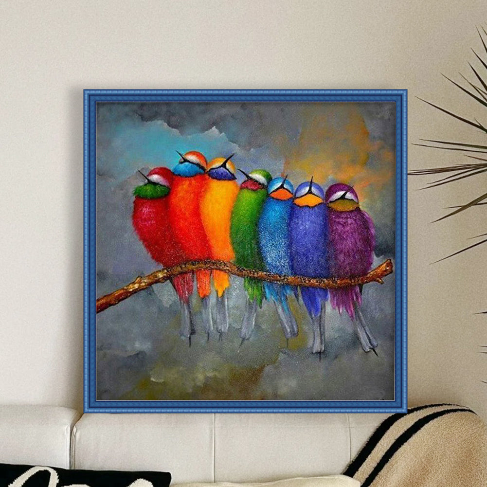 Colorful Bird Flock - 11CT Stamped Cross Stitch 50*50CM