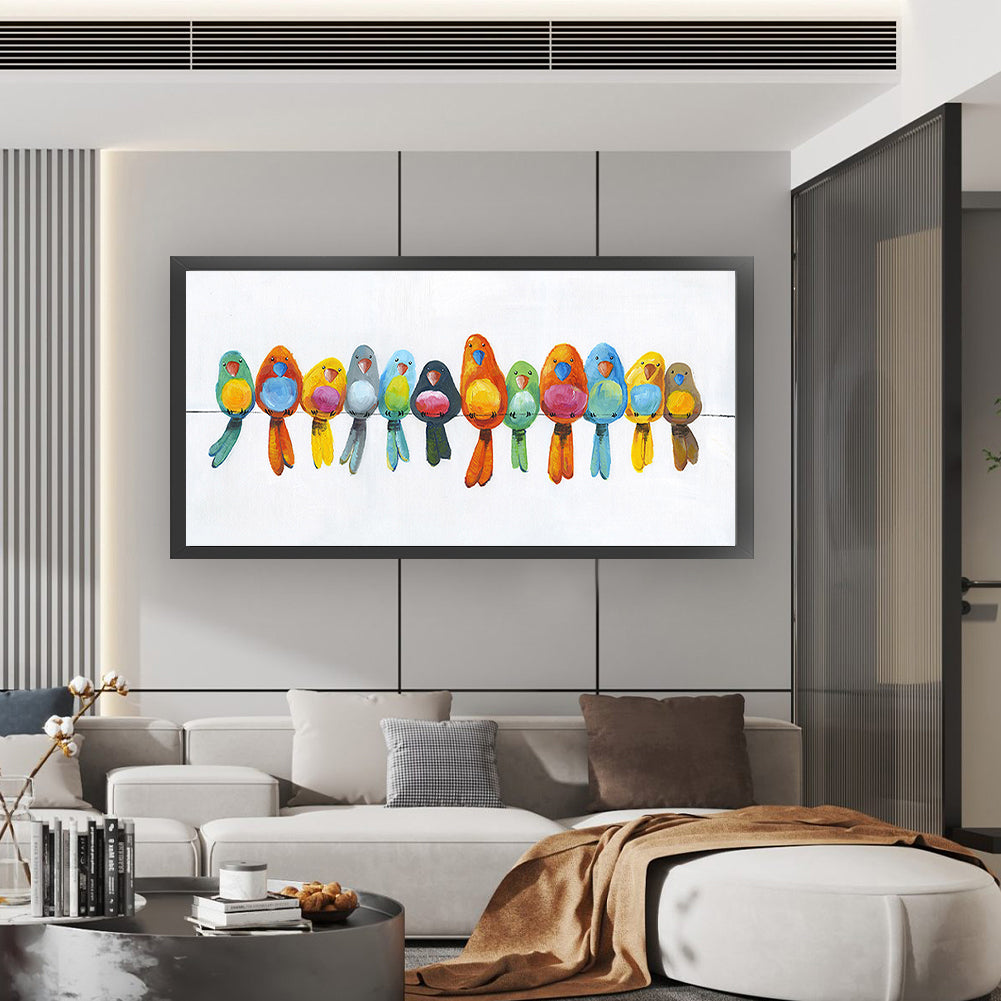 Colorful Bird Flock - 11CT Stamped Cross Stitch 60*30CM