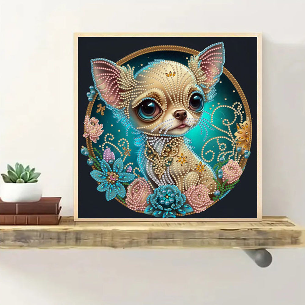 Flower Puppy - Special Shaped Drill Diamond Painting 30*30CM