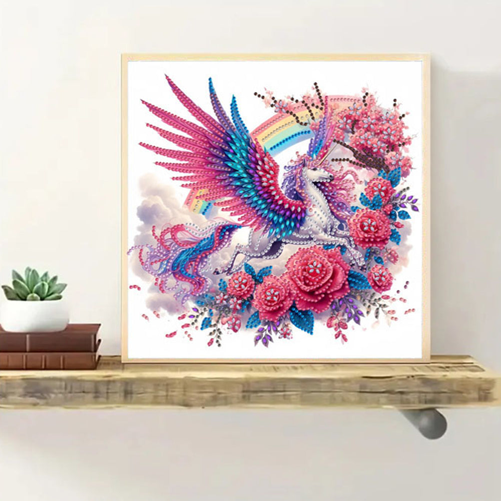 Rainbow Wing Unicorn - Special Shaped Drill Diamond Painting 30*30CM